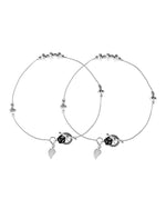 Thumbnail for VOJ Set of 2 Silver Tone Handcrafted Stainless Steel Anklet