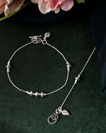 Thumbnail for VOJ Set of 2 Silver Tone Handcrafted Stainless Steel Anklet