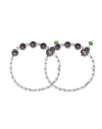 Thumbnail for VOJ Set of 2 Handcrafted Stone Studded oxidized Anklet