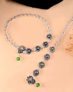 Thumbnail for VOJ Set of 2 Handcrafted Stone Studded oxidized Anklet