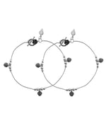 Thumbnail for VOJ Set of 2 Silver Plated Leaf Designed Anklet