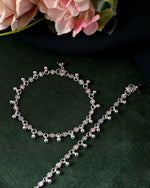Thumbnail for VOJ Set of 2 Silver Plated Floral Designed Meenakari Anklet