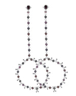 Thumbnail for VOJ Set of 2 Floral Designer Meenakari Anklet with Toe Ring