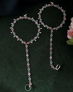 Thumbnail for VOJ Set of 2 Floral Designer Meenakari Anklet with Toe Ring