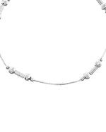 Thumbnail for VOJ Set of 2 Silver Plated Pipe Shaped Designer Anklet