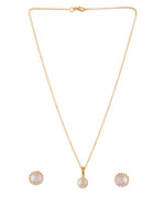 Thumbnail for VOJ Gold Polished Stainless Steel White Pearl Studded Chain Set