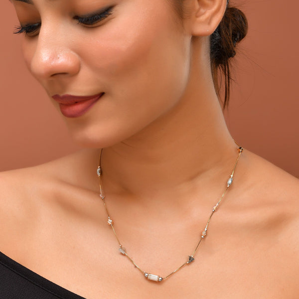 VOJ Stainless Steel Hand Crafted Rose Gold Polished Chain With Beads