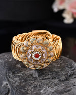 Thumbnail for VOJ Stainless Steel Gold Polished Kundan Studded Wraparound Circular Bracelet