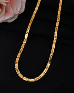 Thumbnail for VOJ Men's Gold Polished Stainless Steel Biscuit Chain With Hand Crafted Design - Distacart