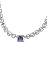 Thumbnail for VOJ Silver Plated Geometric Shaped CZ Stone Studded Jewellery Set