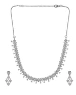 Thumbnail for VOJ Silver Plated AD Stone Studded Hand Crafted Jewellery Set
