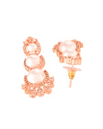 Thumbnail for VOJ Rose-Gold Polished AD And Pearl Studded Jewellery Set