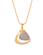 Thumbnail for VOJ Gold Polished CZ Stone Studded Geometrical Jewellery Set