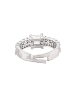 Thumbnail for VOJ Silver Plated Cubic Zirconia Studded Finger Ring
