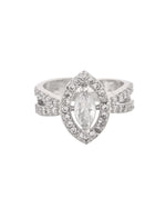 Thumbnail for VOJ Silver-Plated Cubic Zirconia Studded Adjustable Finger Ring
