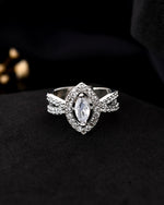 Thumbnail for VOJ Silver-Plated Cubic Zirconia Studded Adjustable Finger Ring