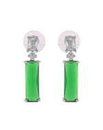 Thumbnail for VOJ Silver Plated Green Stone Studded Necklace Set
