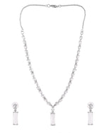 Thumbnail for VOJ Silver Plated White Stone Studded Necklace Set