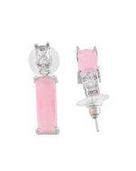 Thumbnail for VOJ Silver Plated Baby Pink Stone Studded Necklace Set