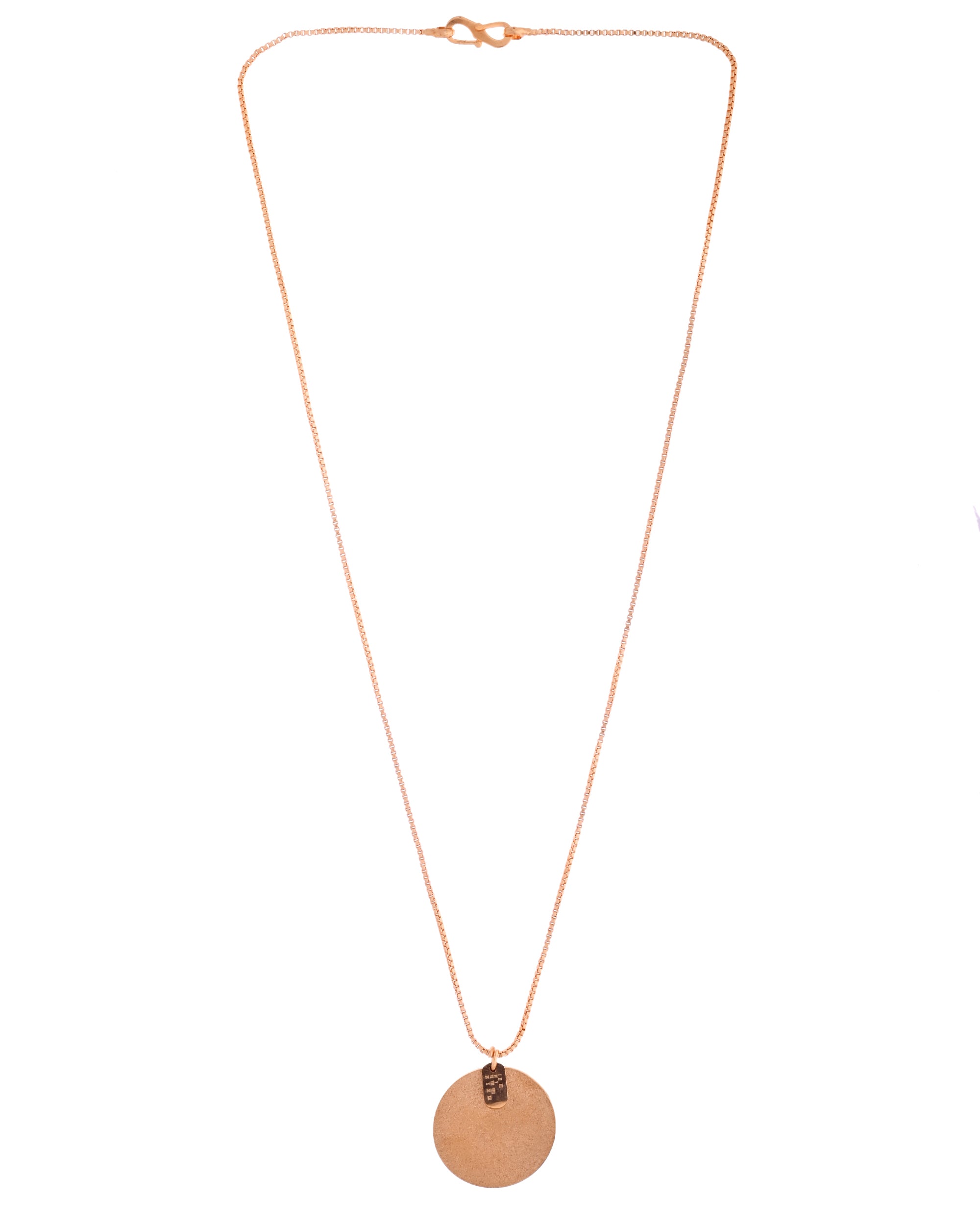 VOJ Gold Polished Chain With Circular Pendant