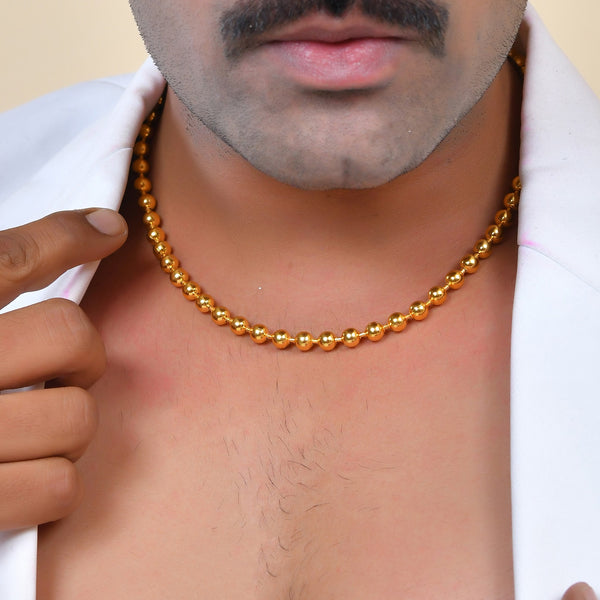 VOJ Gold Polished Ball Shaped Elegant Chain For Men - Distacart