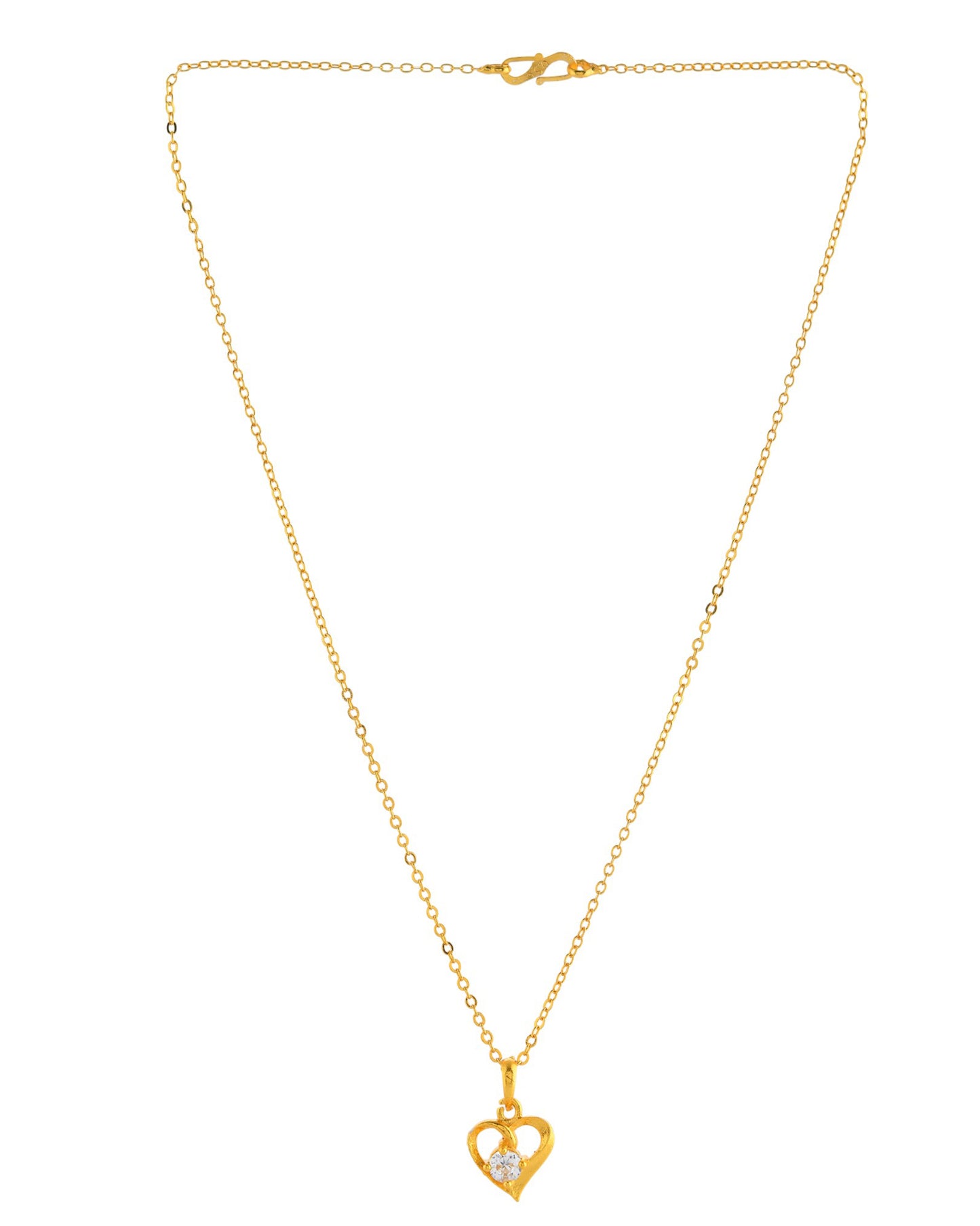 VOJ Gold Polished Chain With Heart Shaped Pendant - Distacart