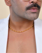 Thumbnail for VOJ Men Gold Polished Ball Studded Elegant Chain - Distacart