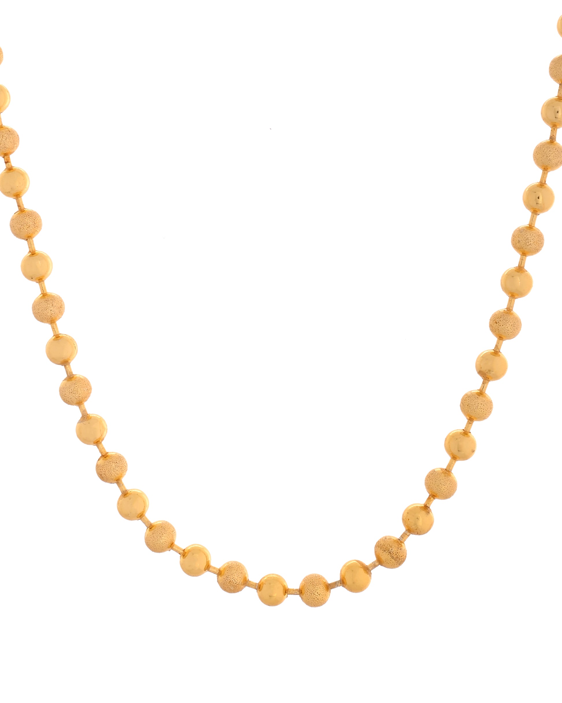 VOJ Men Gold Polished Ball Studded Elegant Chain - Distacart