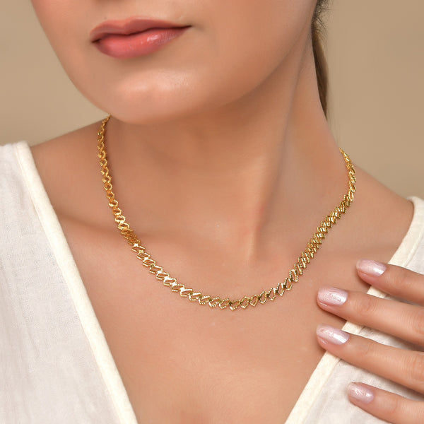 VOJ Gold Polished Designer Stainless Steel Chain For Women - Distacart