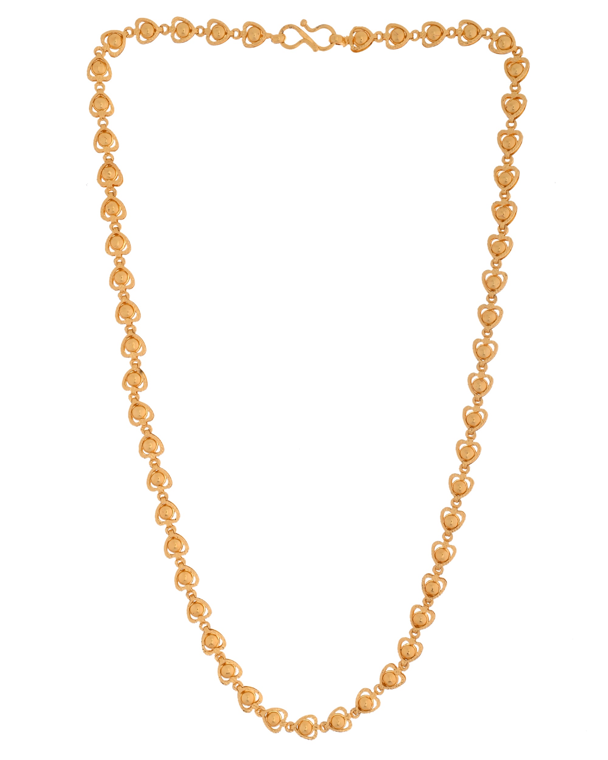 VOJ Gold Polished Heart Shaped Simple Chain For Women - Distacart