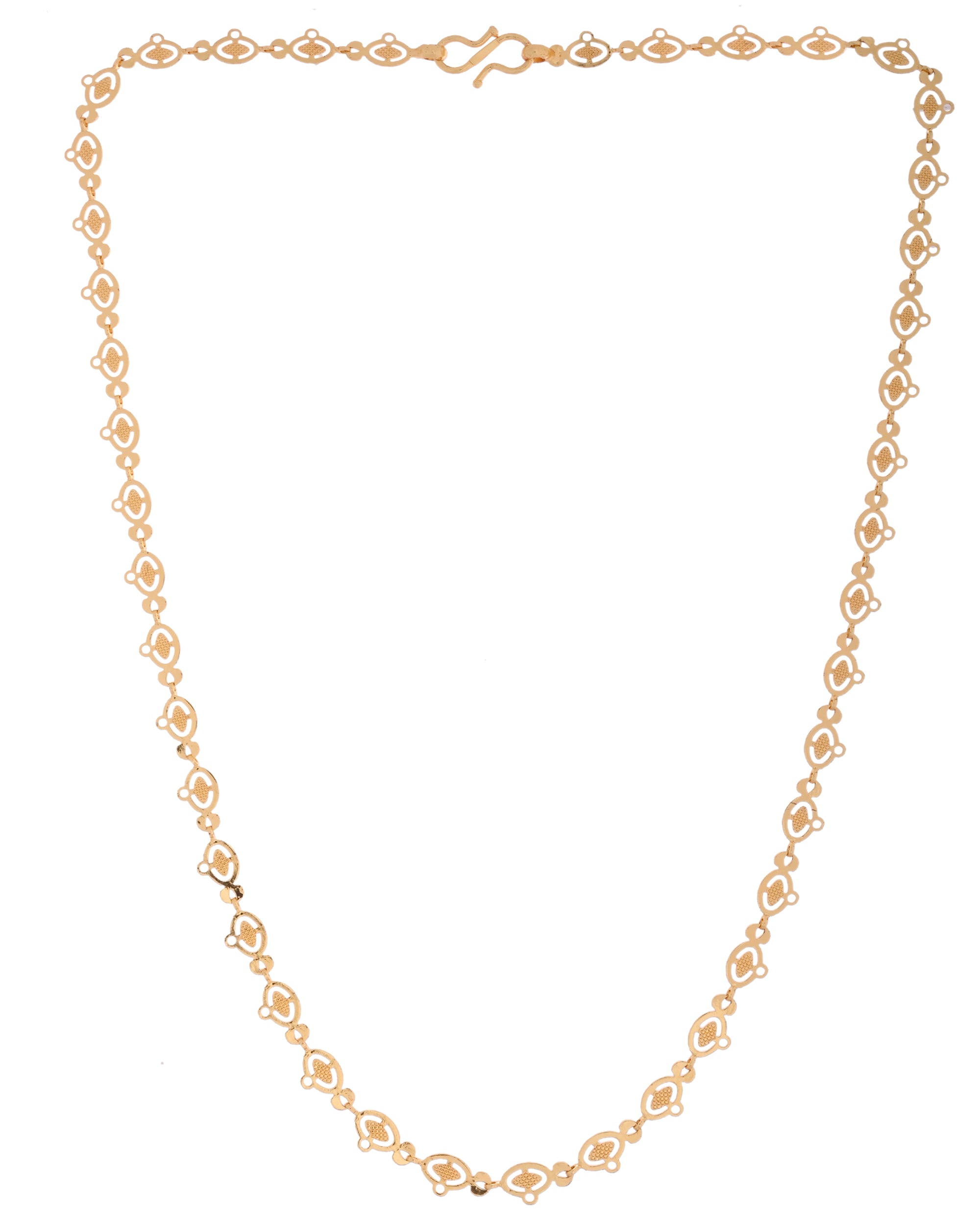 VOJ Gold Polished Oval Shaped Minimal Chain For Women
