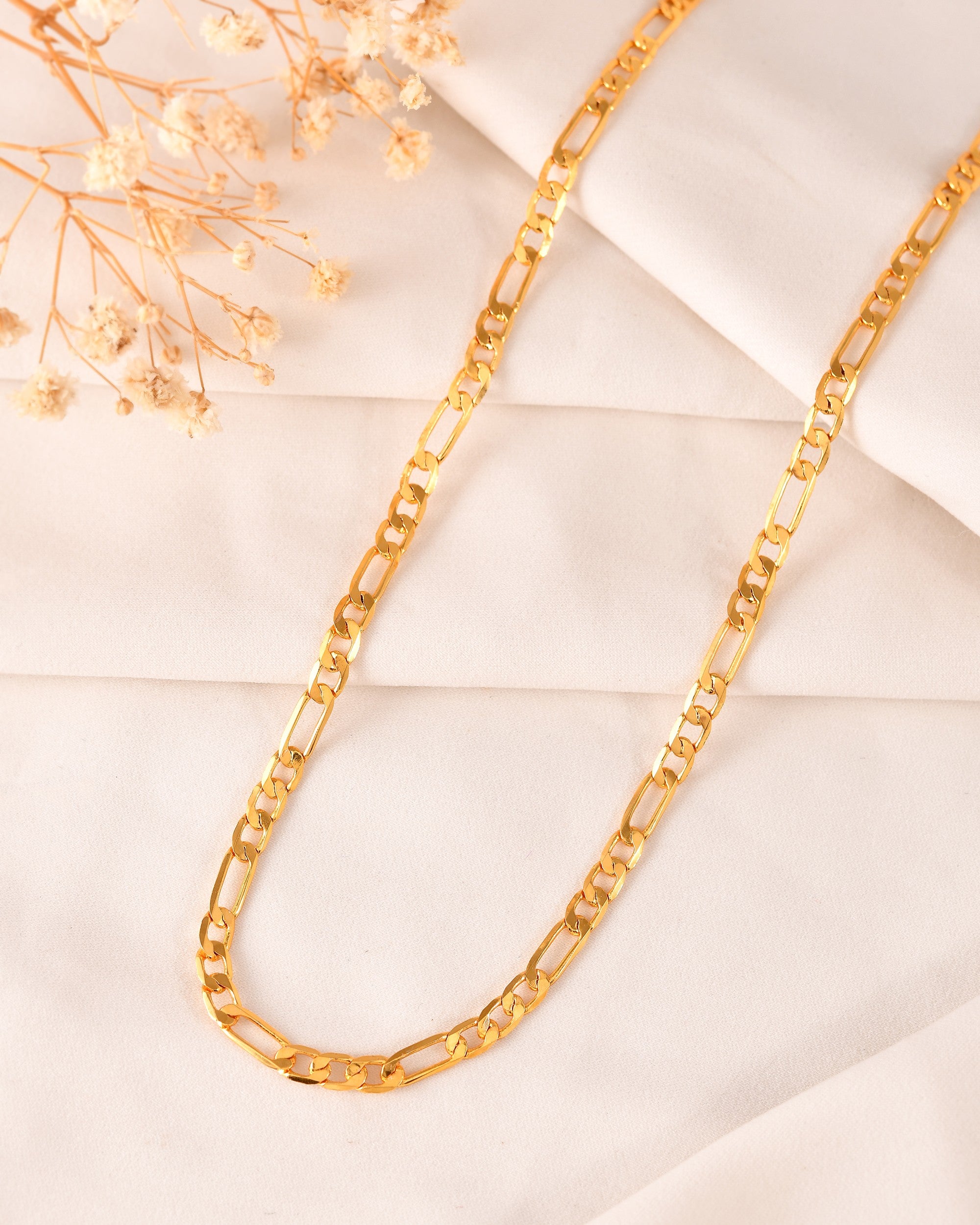 VOJ Gold Polished Minimal Linked Chain For Women - Distacart