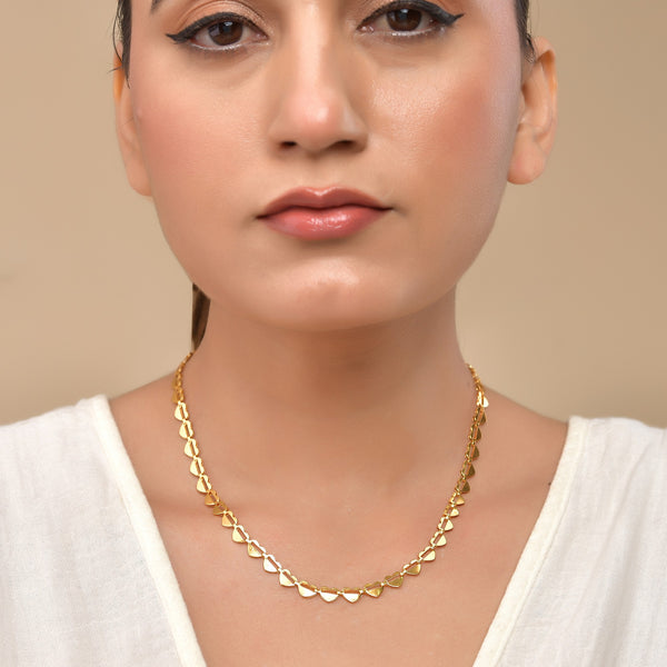 VOJ Heart Shaped Stainless Steel Gold Polished Chain - Distacart