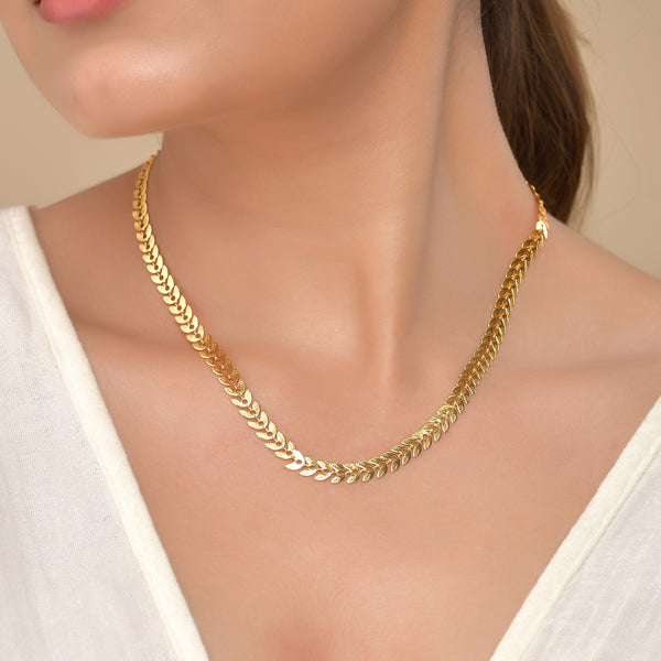 VOJ Leaf Shaped Minimal Chain For Women