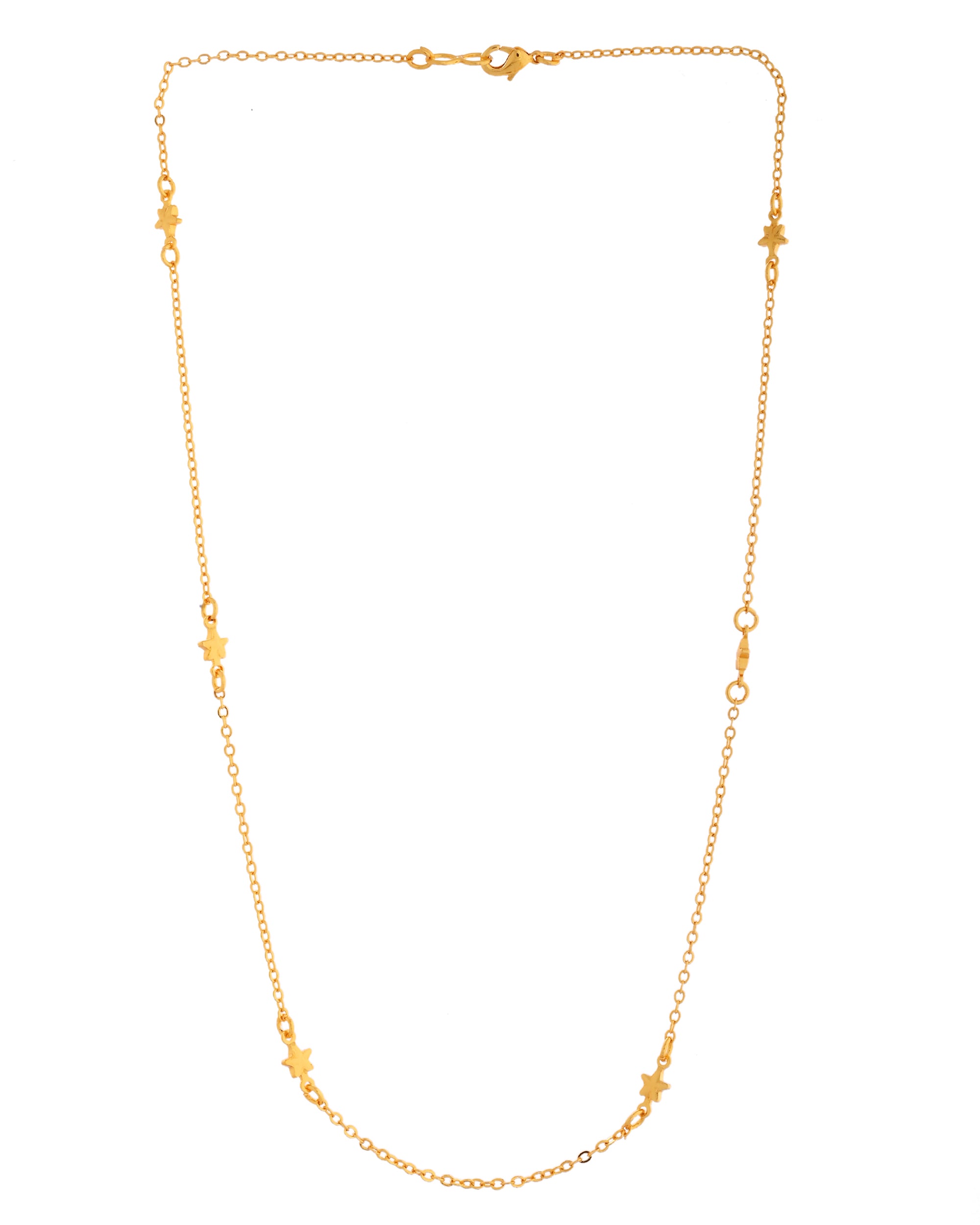 VOJ Gold Polished Star Shaped Minimal Chain For Women - Distacart