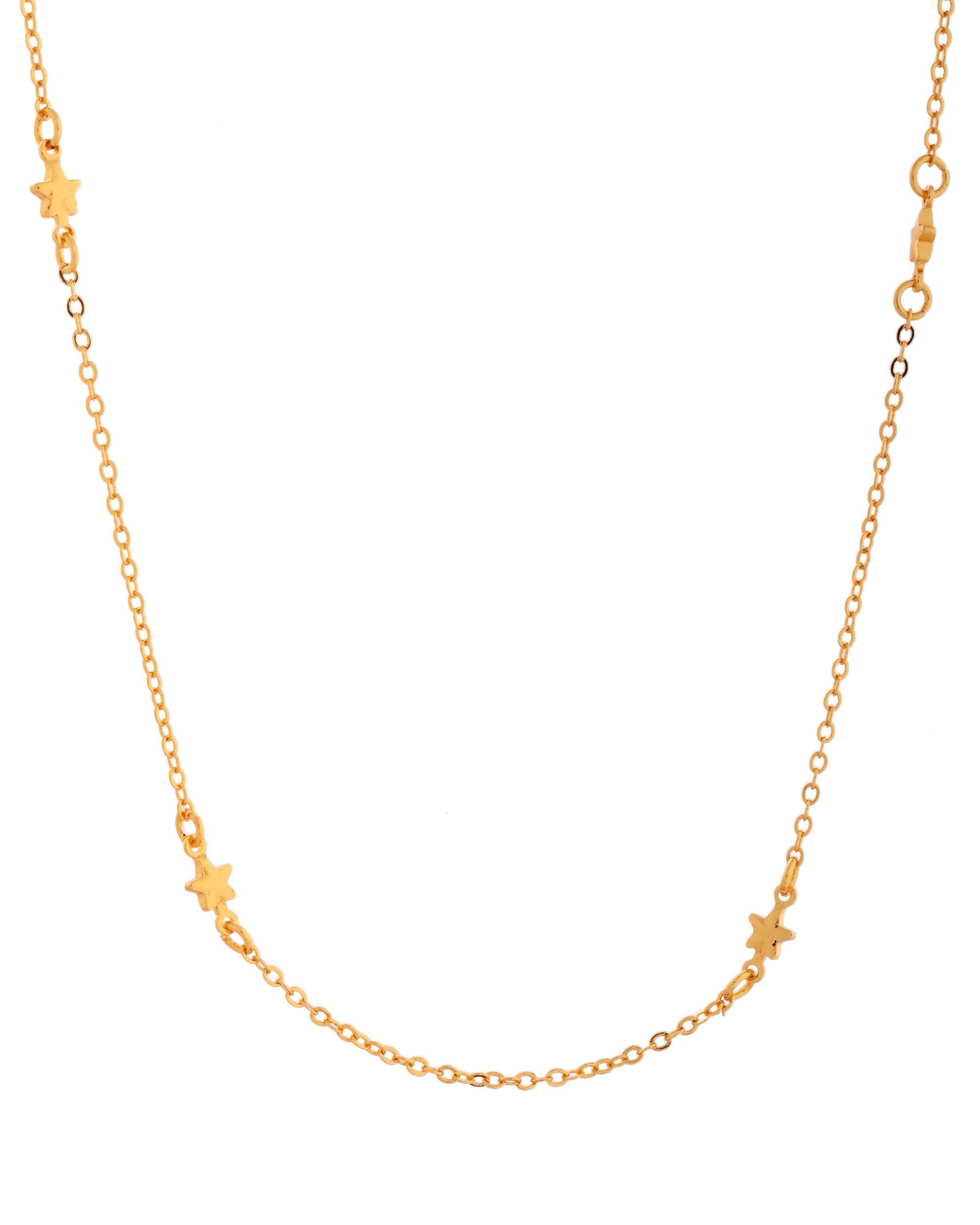 VOJ Gold Polished Star Shaped Minimal Chain For Women - Distacart