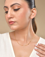 Thumbnail for VOJ Women Stainless Steel Gold Polished Minimal Pipe Chain - Distacart