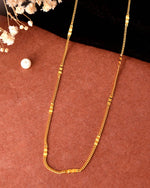 Thumbnail for VOJ Women Stainless Steel Gold Polished Minimal Pipe Chain - Distacart