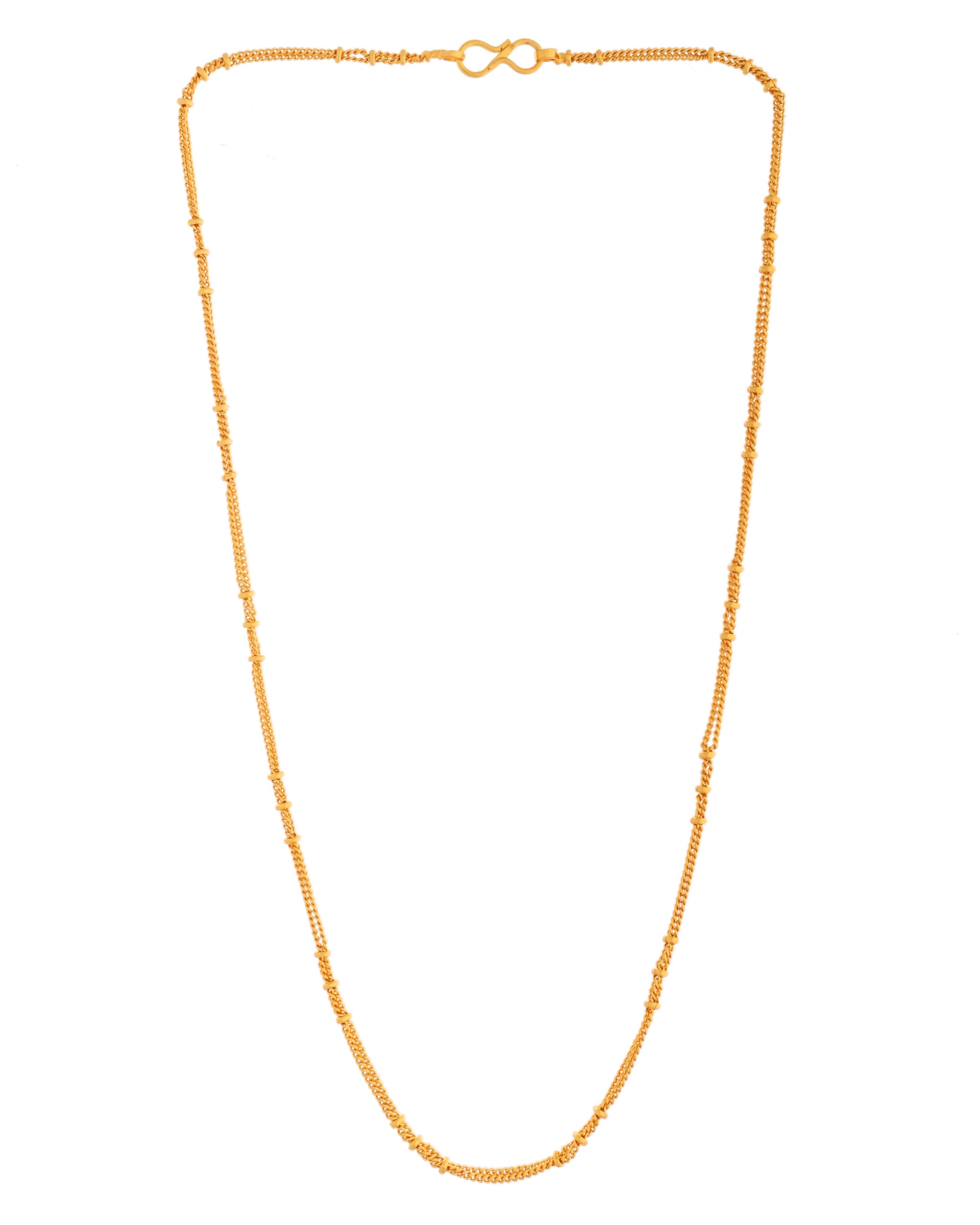 VOJ Women Gold Polished Stainless Steel Ball Chain