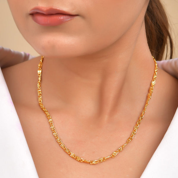 VOJ Gold Polished Minimal Chain For Women - Distacart