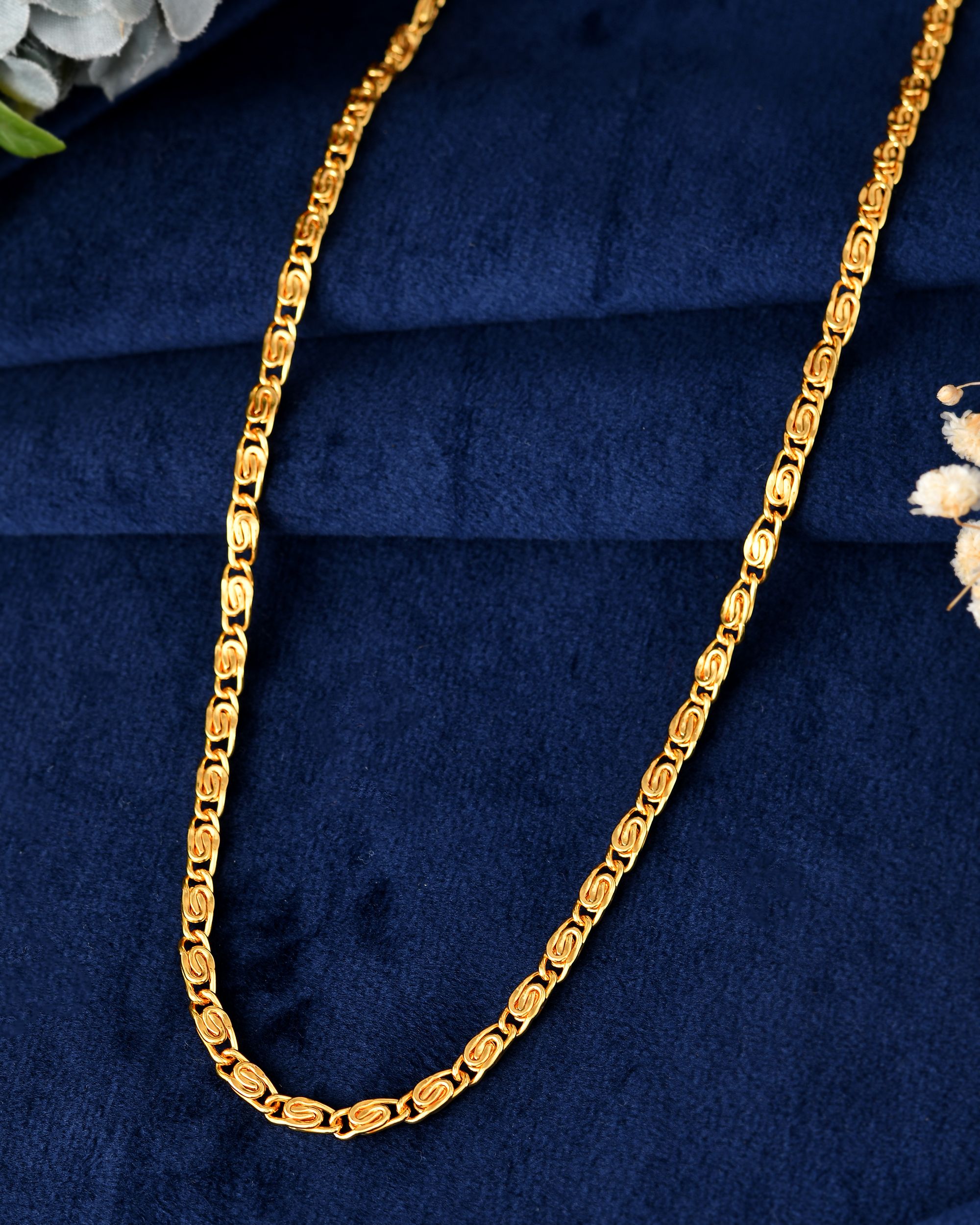 VOJ Gold Polished Minimal Chain For Women - Distacart