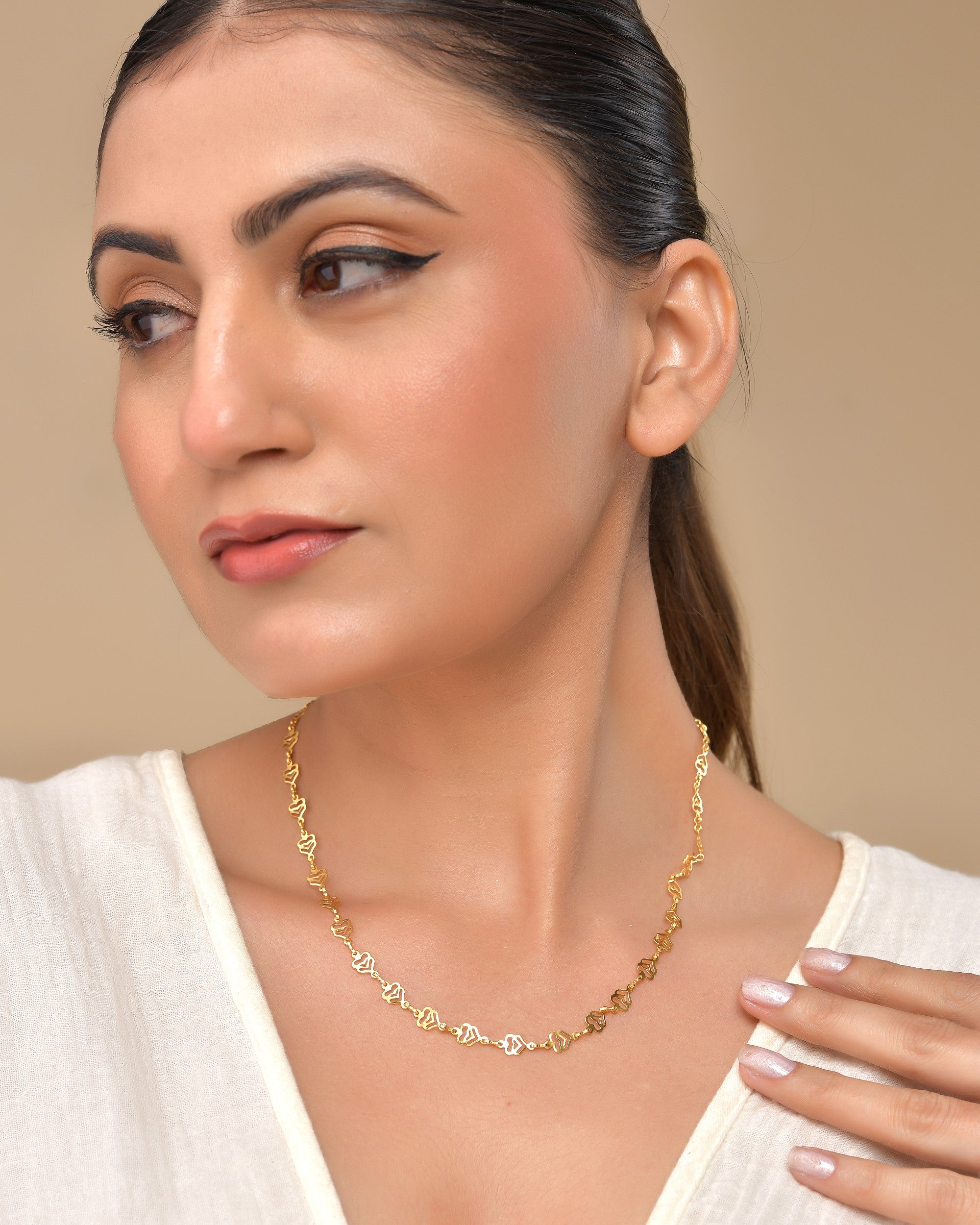 VOJ Gold Polished Elegant Designer Classic Chain