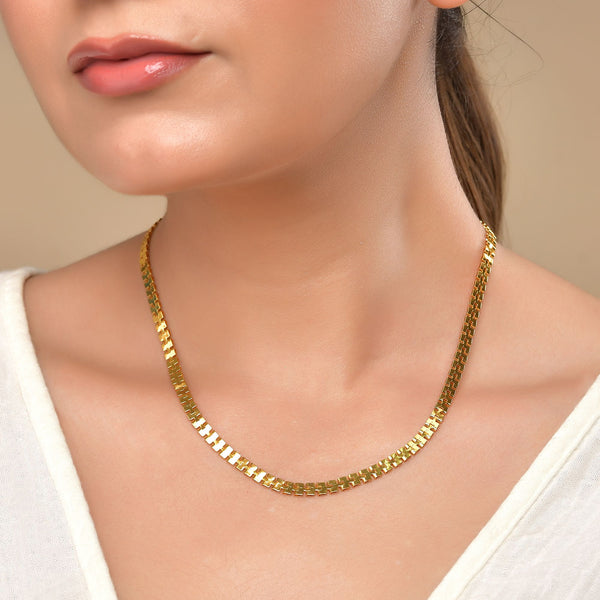 VOJ Women Gold Polished Classic Linked Chain - Distacart