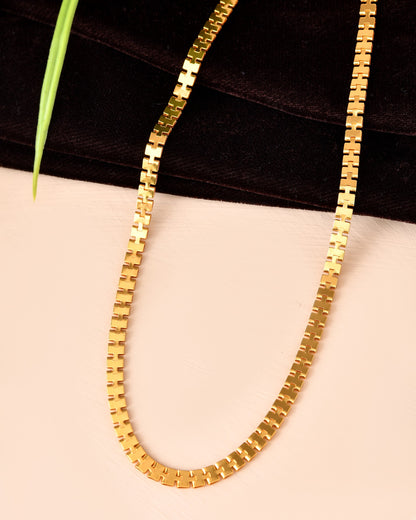 VOJ Women Gold Polished Classic Linked Chain - Distacart