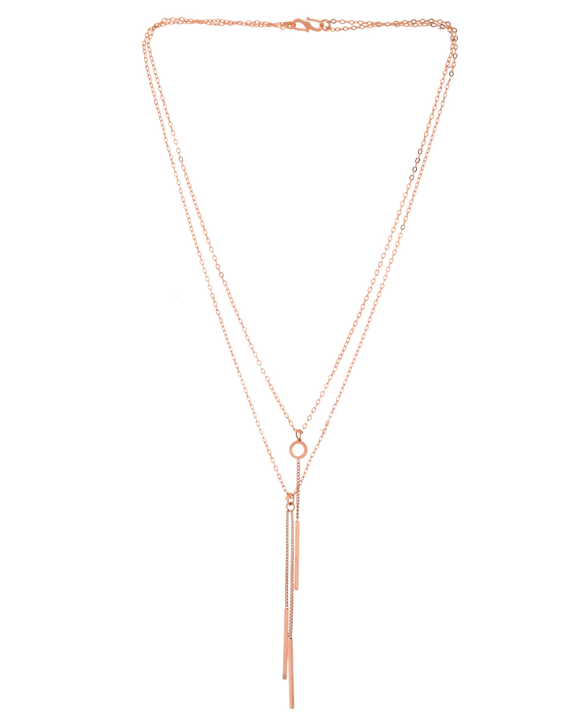 VOJ Gold Polished Multi Layer Designer Chain