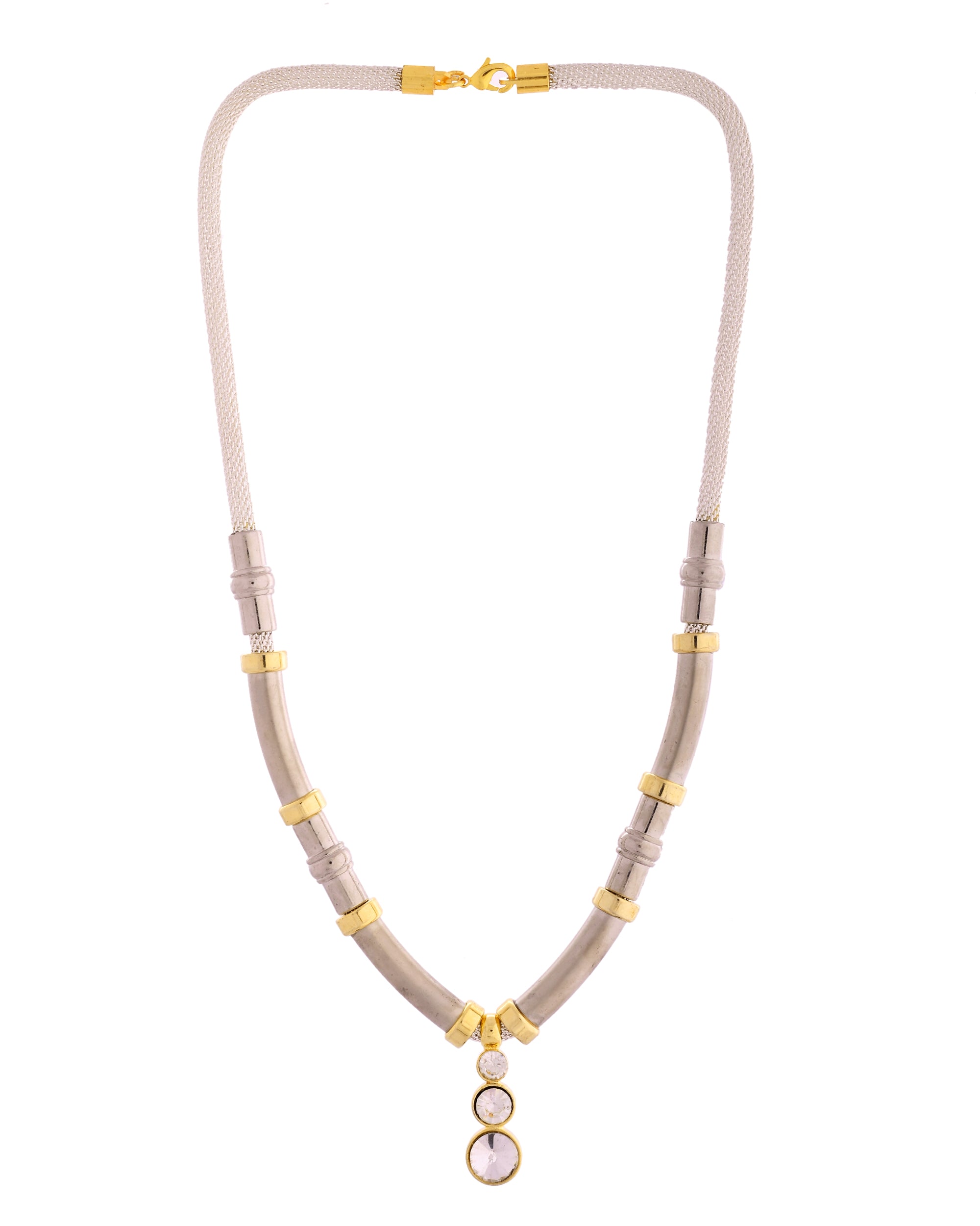VOJ Silver Plated Elegant Stainless Steel Designer Necklace - Distacart