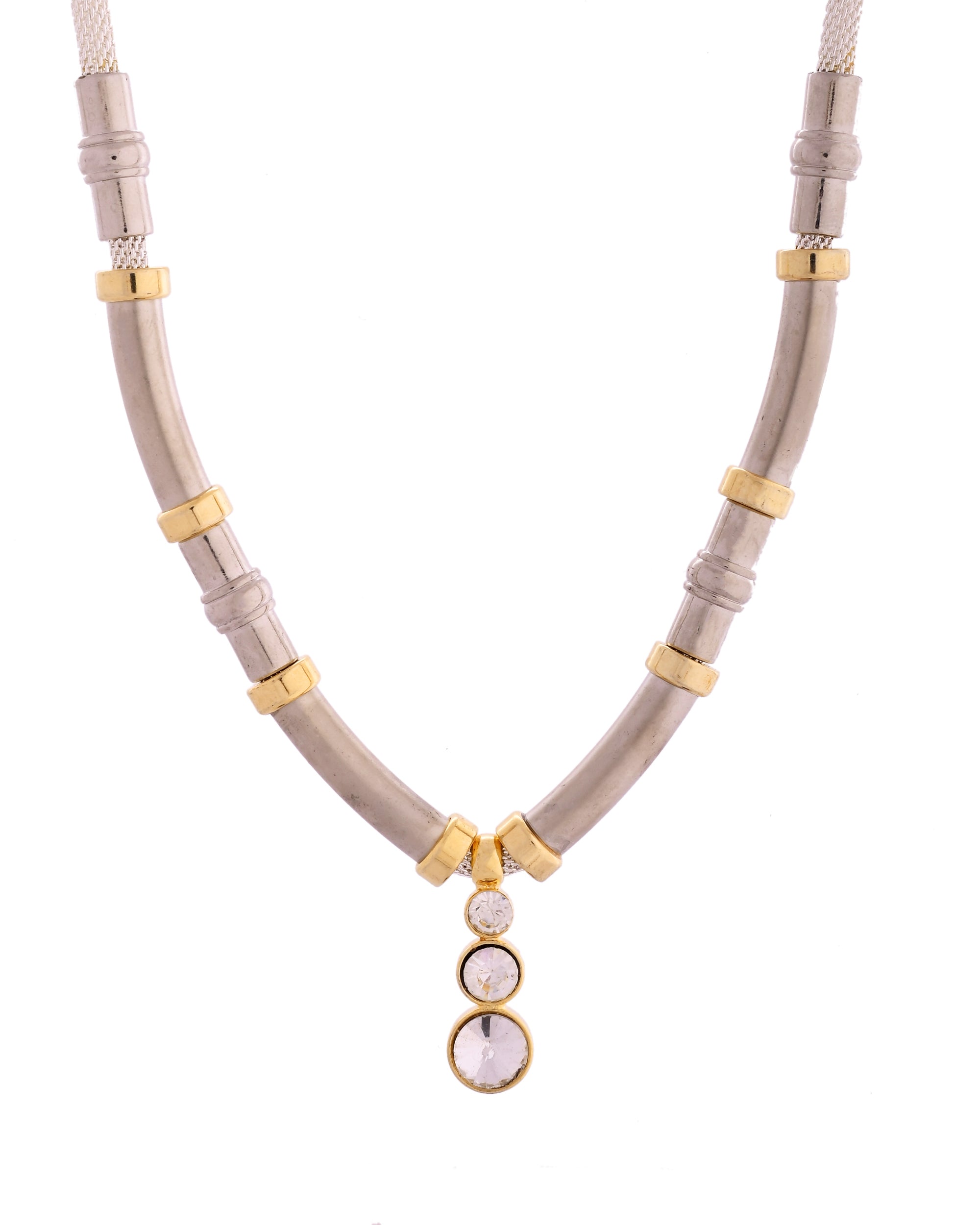 VOJ Silver Plated Elegant Stainless Steel Designer Necklace - Distacart