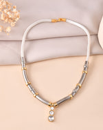 Thumbnail for VOJ Silver Plated Elegant Stainless Steel Designer Necklace - Distacart