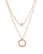 Thumbnail for VOJ Gold Polished Multi Layer Pearl Studded Designer Chain