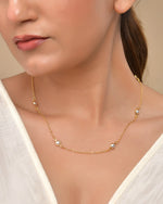Thumbnail for VOJ Gold Polished Women Pearl Studded Stainless Steel Chain - Distacart